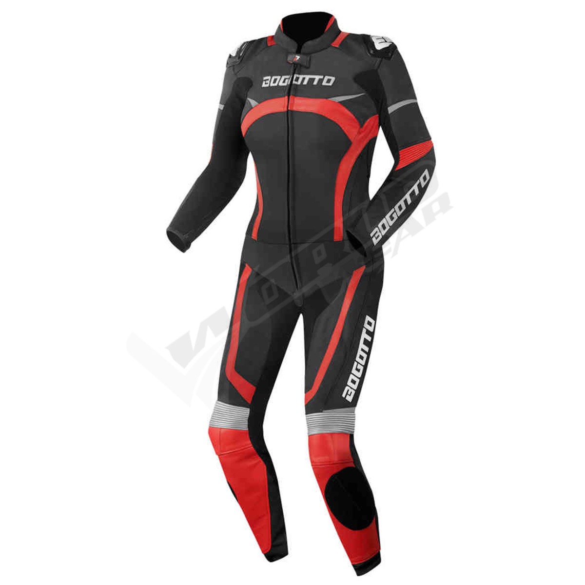 Bogotto Misano Red Black Women Two Piece Motorbike Raceing Letaher Suit; CE approved racing suit; professional motorbike racing suit; men's protective leather suit; motorbike suit with armor; motorcycle racing suit with protection; durable leather racing suit; custom fit motorbike suit; motorcycle racing gear for men; perforated leather racing suit; men's racing leather gear; track racing leather suit; men's leather motorcycle suit; protective leather suit for bikers; full-body leather racing suit for men