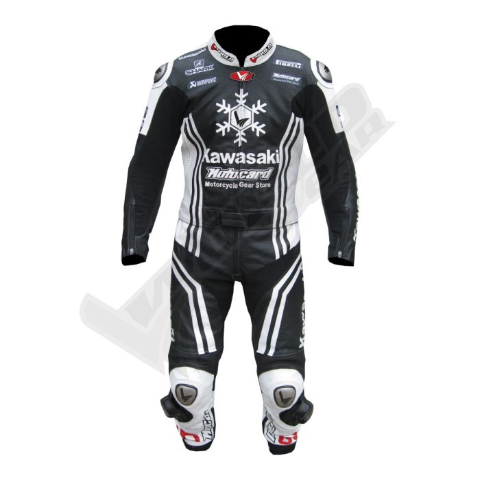 Alex Lowes Kawasaki Couro 2015 Men Motorbike Racing Leather Suit