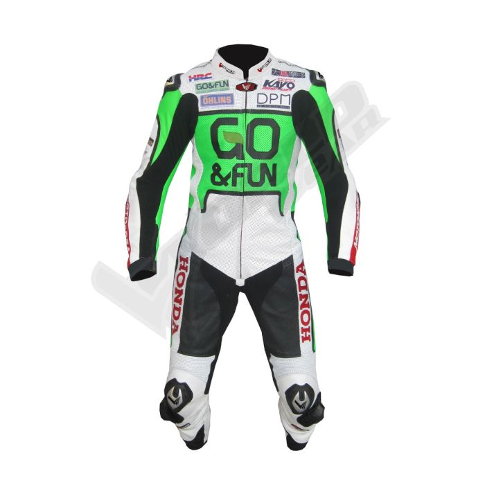 Alvaro Bautista Honda Go Fun 2014 Men Motorbike Racing Leather Suit