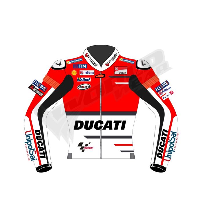 Andrea Dovizioso Ducati Red Motogp 2018 Men Motorbike Raceing Leather Jacket