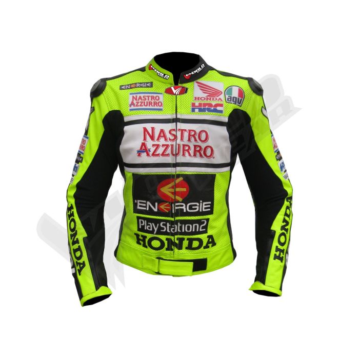 Honda Nastro Azzurro 2014 Men Motorbike Raceing Leather Jacket