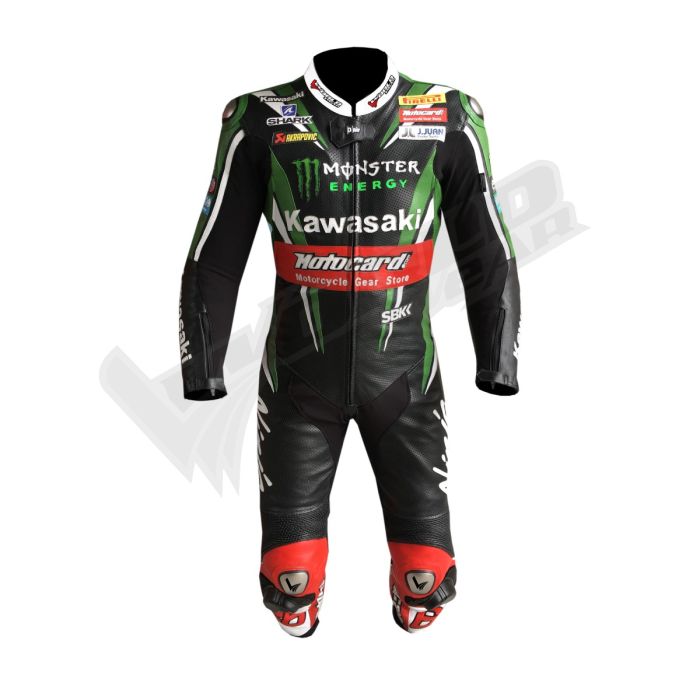 Jonathan Rea Kawasaki Ninja SBK Monstar 2016 Men Motorbike Racing Leather Suit