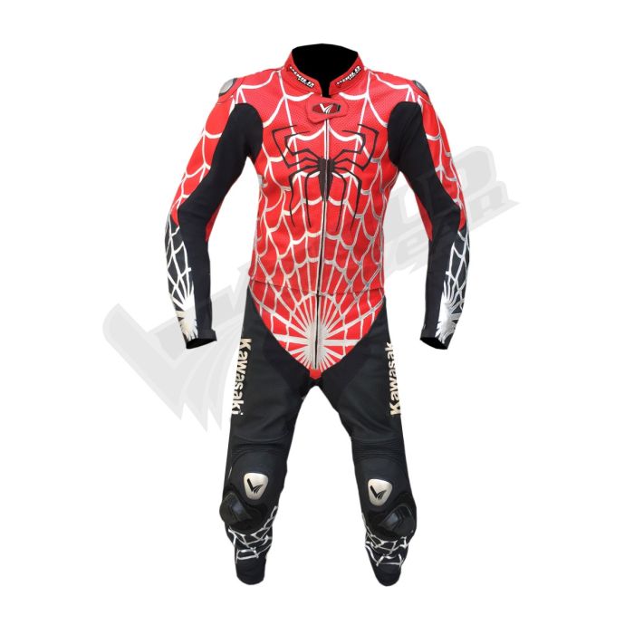 Kawaski Ninija Spiderman 2016 Men Motorbike Racing Leather Suit