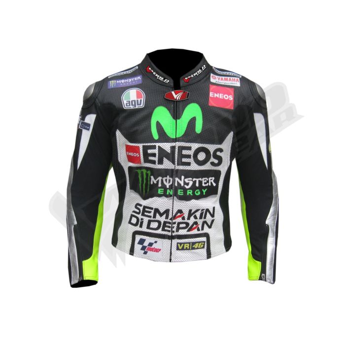 Valentino Rossi Yamaha Black Motogb 2015 Men Motorbike Raceing Leather Jacket