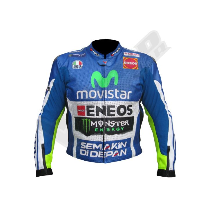 Valentino Rossi Yamaha Movistar Motogp 2014 Men Motorbike Raceing Leather Jacket
