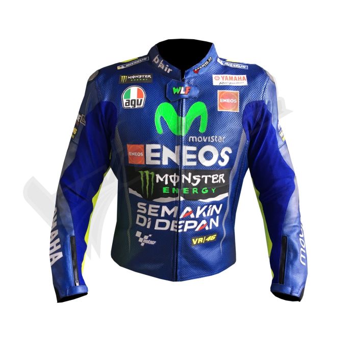 Valentino Rossi Yamaha Movistar Motogp 2017 Men Motorbike Raceing Leather Jacket