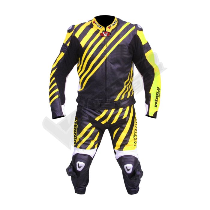 Worldwear Yellow 2015 Men Motorbike Racing Leather Suit