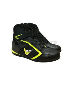 Black Fluorecent Men Motorbike Racing Leather Boots