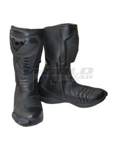 Black Men Motorbike Racing Leather Boots