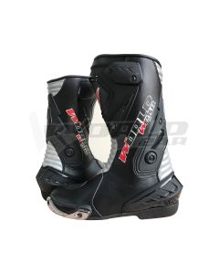 Worldwear Black Red Men Motorbike Racing Leather Boots