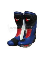 Blue Red Black GrimotoMen Motorbike Racing Leather Boots