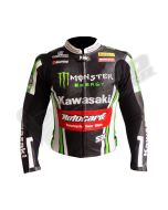 Kawasaki Ninja Movistar 2016 Men Motorbike Raceing Leather Jacket