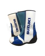 Suzuki Men Motorbike Racing Leather Boots