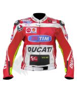 Valentino Rossi Ducati Motogp Men Motorbike Raceing Leather Jacket