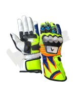 Valentino Rossi Motogp 2015 Motorbike Racing Leather Gloves