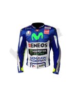 Valentino Rossi Yamaha Blue Motogb 2015 Men Motorbike Raceing Leather Jacket