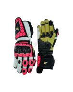 Worldwear Women Pink Motorbike Racing Leather Gloves