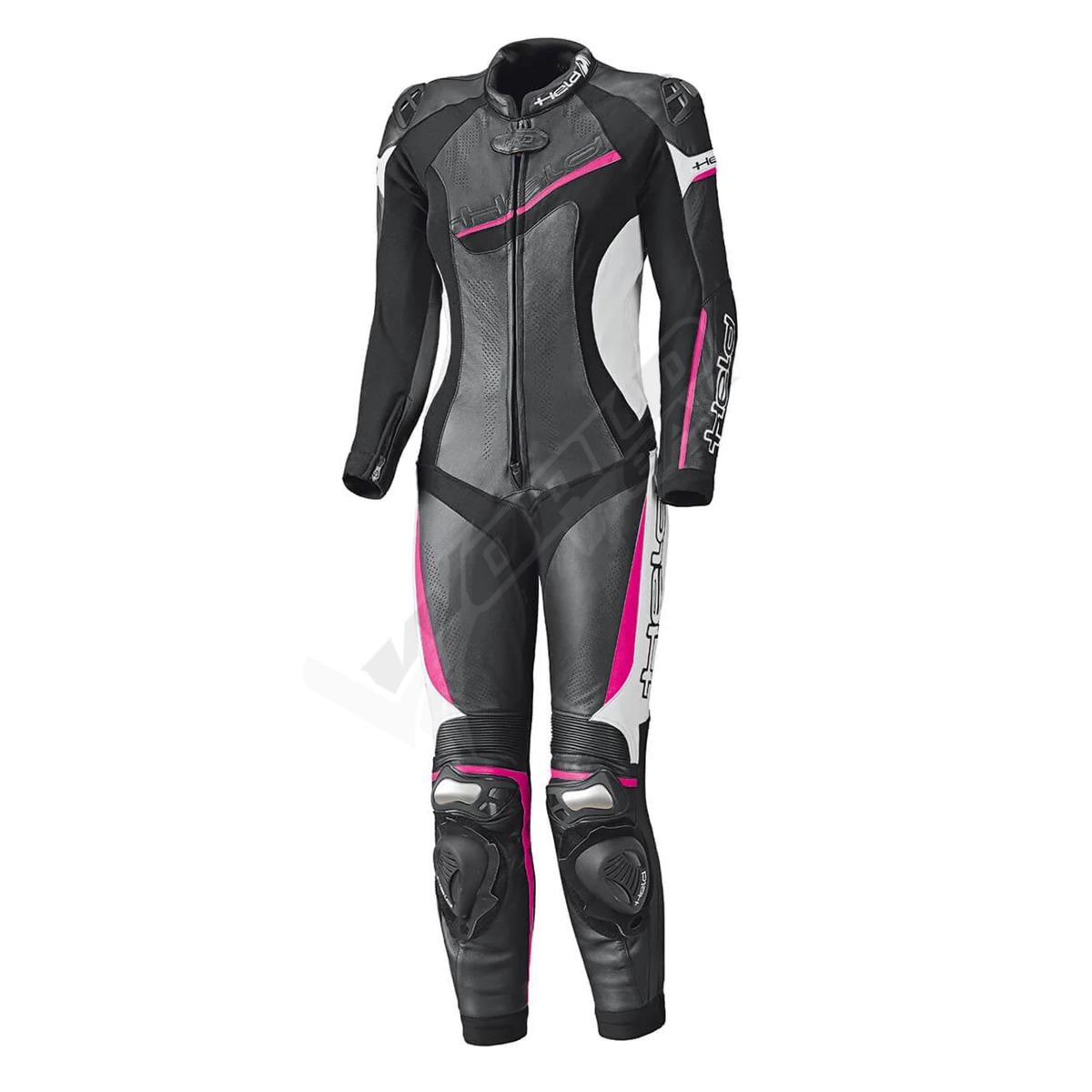 Held Ayana Pink Black 1Piece Women's Motorbike Raceing Letaher Suit; CE approved racing suit; professional motorbike racing suit; men's protective leather suit; motorbike suit with armor; motorcycle racing suit with protection; durable leather racing suit; custom fit motorbike suit; motorcycle racing gear for men; perforated leather racing suit; men's racing leather gear; track racing leather suit; men's leather motorcycle suit; protective leather suit for bikers; full-body leather racing suit for men