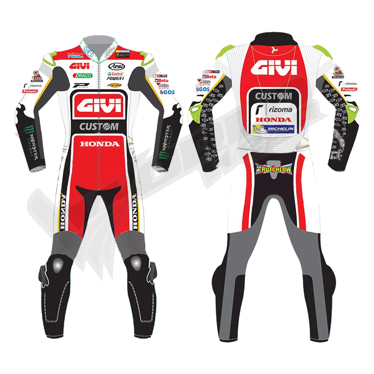 Honda Givi Red White 2017 Men Motorbike Racing Leather Suit; high-performance leather suit; CE approved racing suit; professional motorbike racing suit; men's protective leather suit; motorbike suit with armor; motorcycle racing suit with protection; durable leather racing suit; custom fit motorbike suit; motorcycle racing gear for men; perforated leather racing suit; men's racing leather gear; track racing leather suit; men's leather motorcycle suit; protective leather suit for bikers; full-body leather racing suit for men