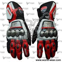 Ducati Motorbike Racing Leather Gloves