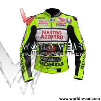 Valentino Rossi Nastro Azzurro Honda motogp Motorbike Leather  Jacket 